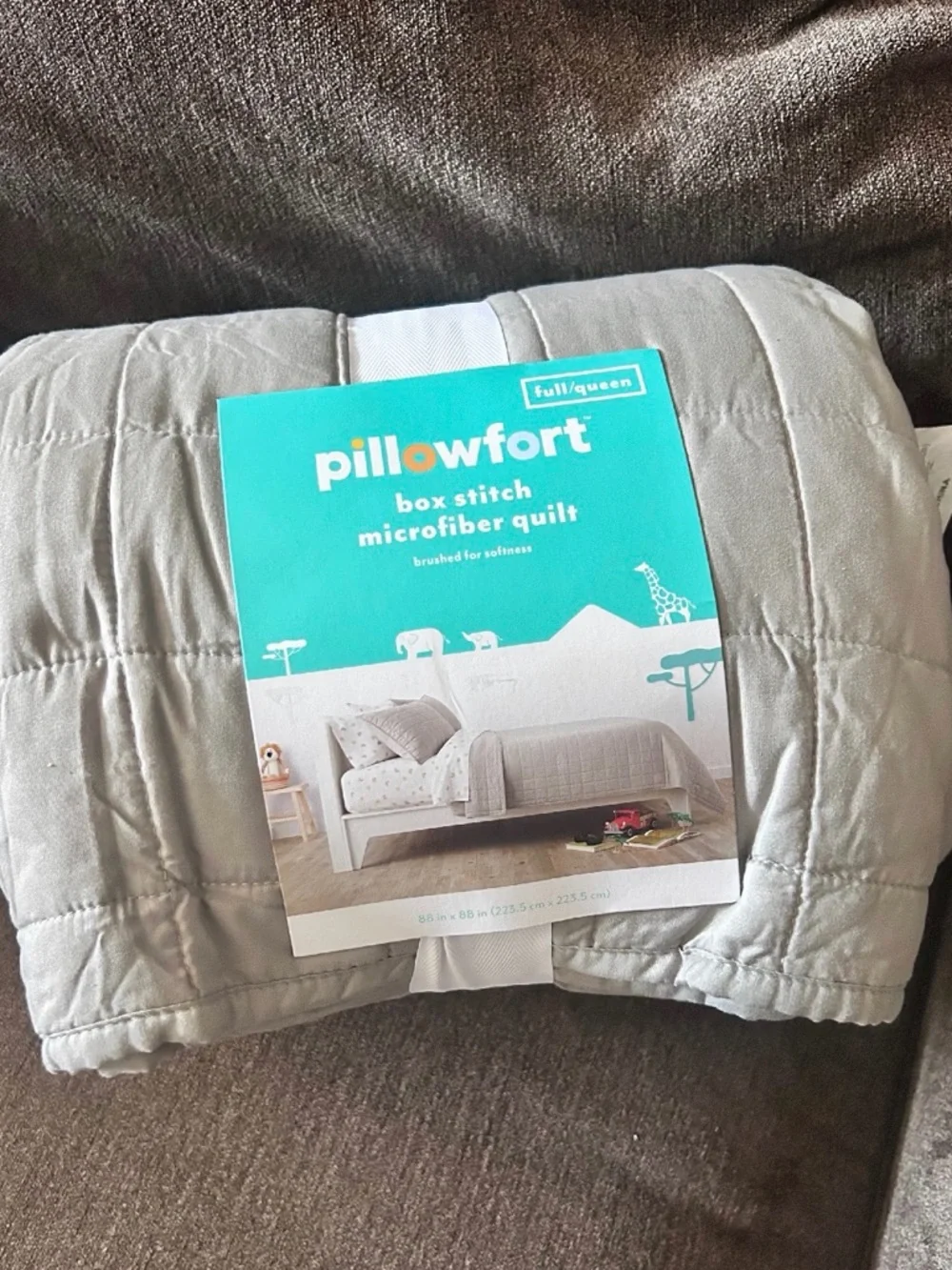 New Pillowfort Target Box Stitch Full Queen Quilt - Picture 2 of 4